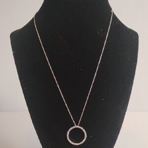 Jacmel Italy Vintage Sterling 925 Necklace With Rhinestone Pendant